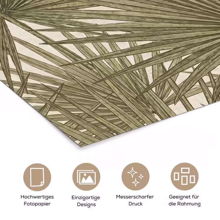 Blad - Tropisch - Patroon - Natuur - Groen poster papier klein -tcloseup_DE