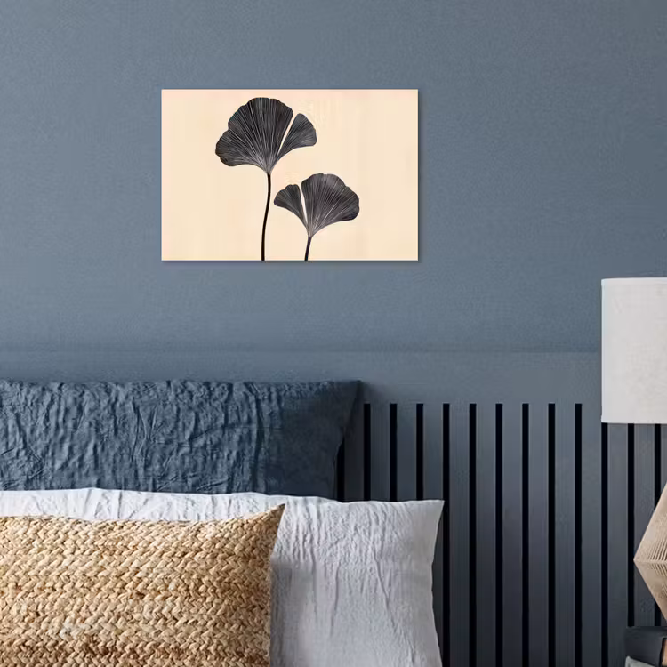 Bladeren - Minimalistisch - Zwart poster papier klein -sfeer2