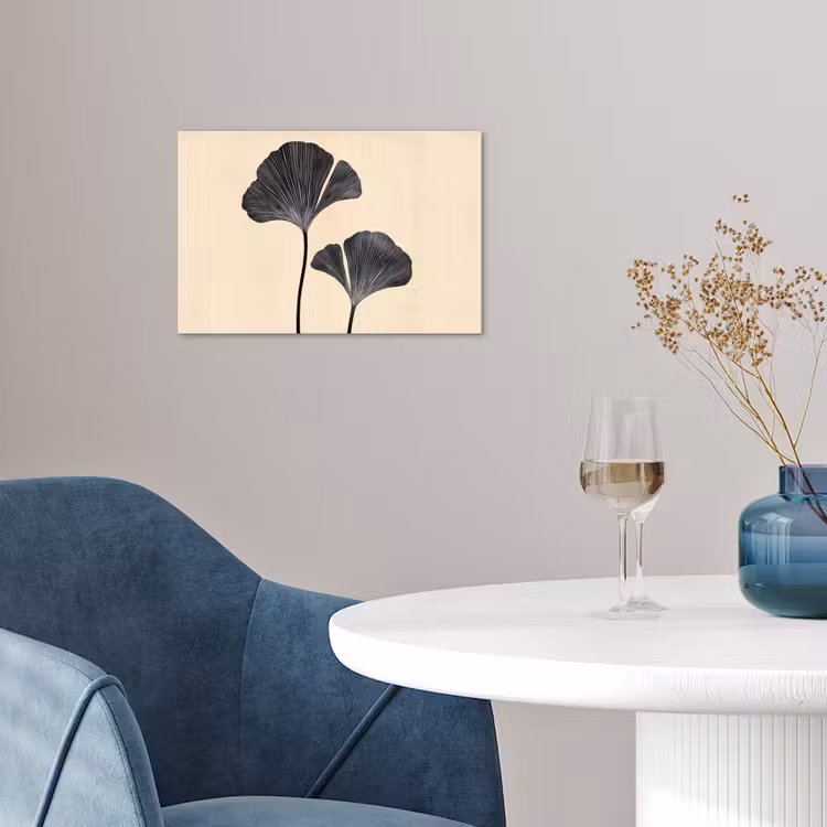 Bladeren - Minimalistisch - Zwart poster papier klein -sfeer3