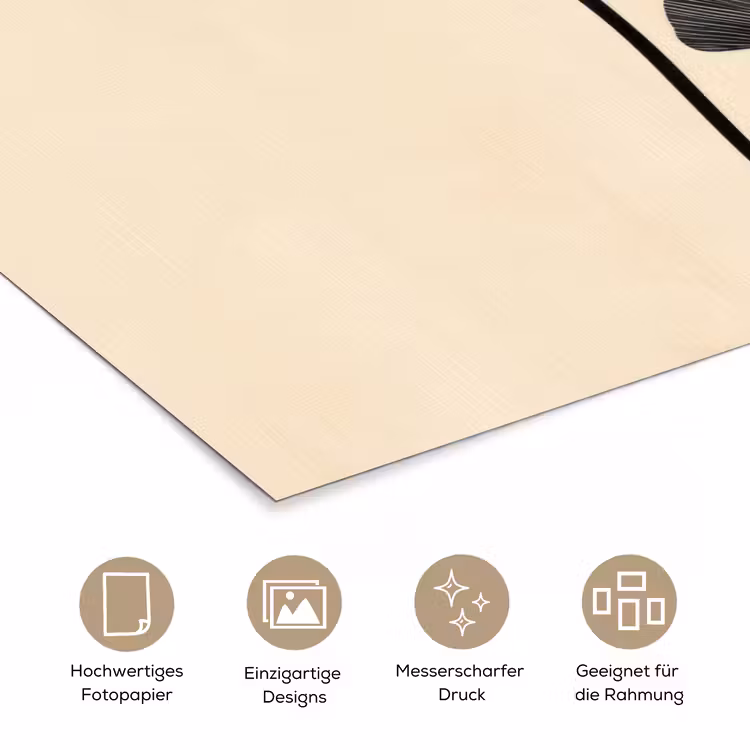 Bladeren - Minimalistisch - Zwart poster papier klein -tcloseup_DE