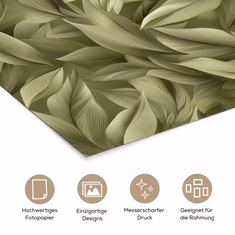 Bladeren - Modern - Groen poster papier klein 62 -tcloseup_DE