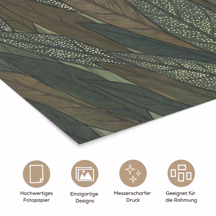 Bladeren - Patroon - Gestippeld - Natuur - Groen poster papier klein -tcloseup_DE