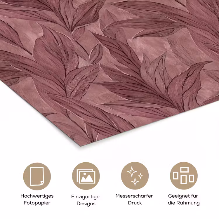 Bladeren - Patroon - Paars poster papier klein 62 -tcloseup_DE