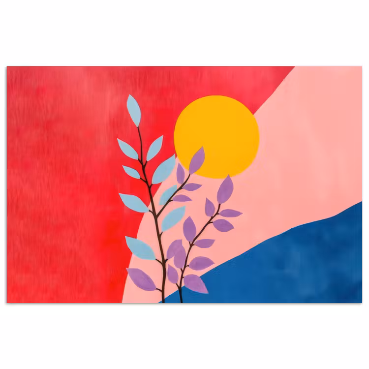 Bladeren - Zon - Abstracte vormen poster papier klein -3d