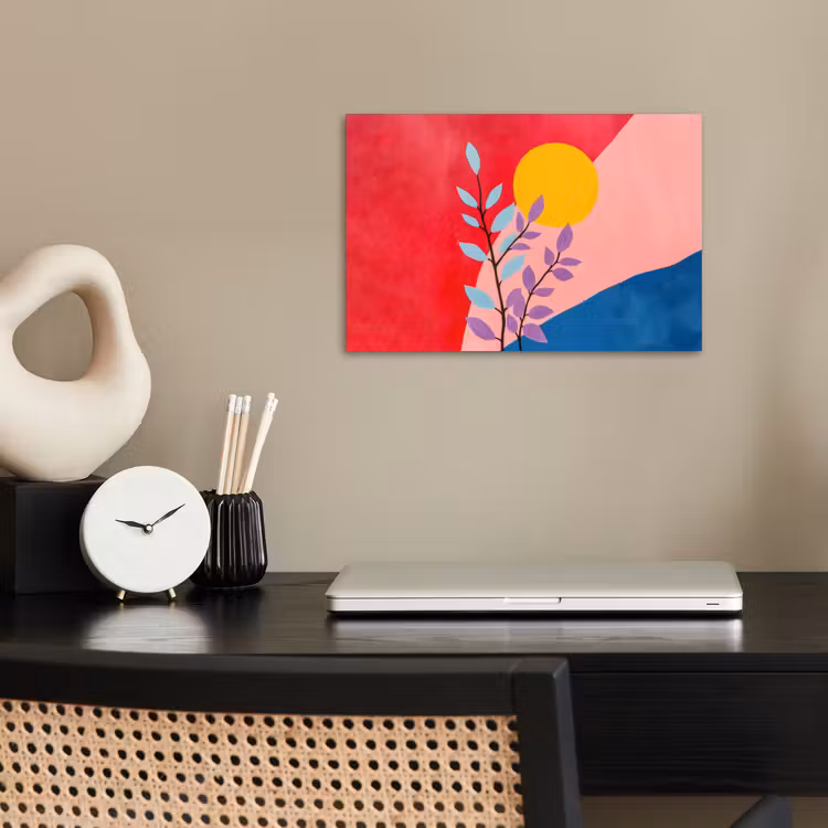 Bladeren - Zon - Abstracte vormen poster papier klein -sfeer1