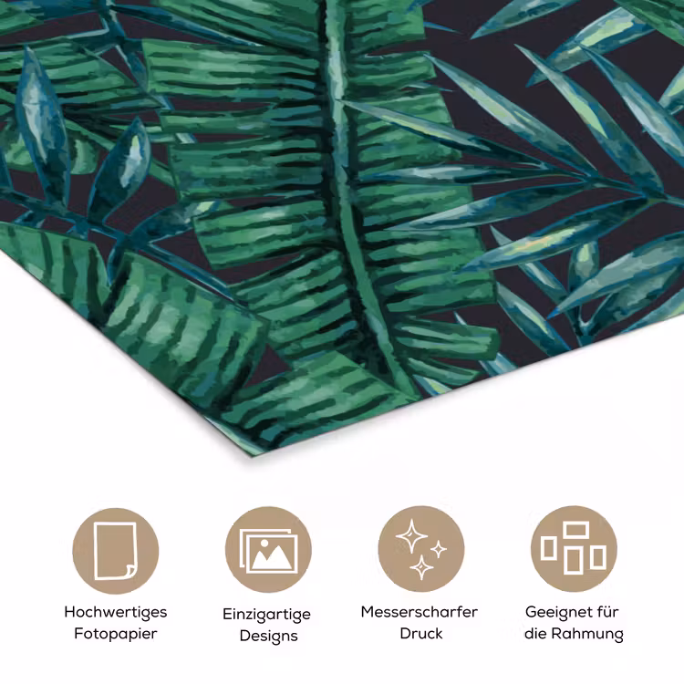 Bladeren - Tropical - Jungle poster papier klein -tcloseup_DE
