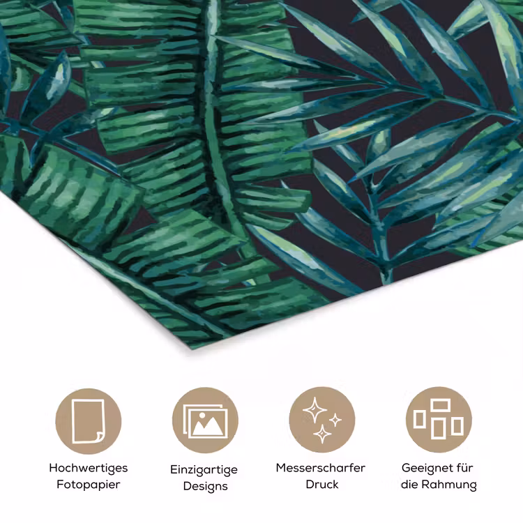 Bladeren - Tropisch - Jungle - Natuur poster papier klein -tcloseup_DE