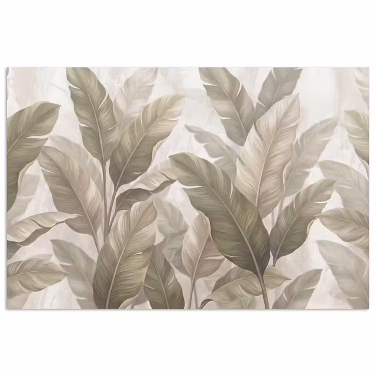 Bladeren - Tropisch - Natuur - Abstract - Beige poster papier klein -3d