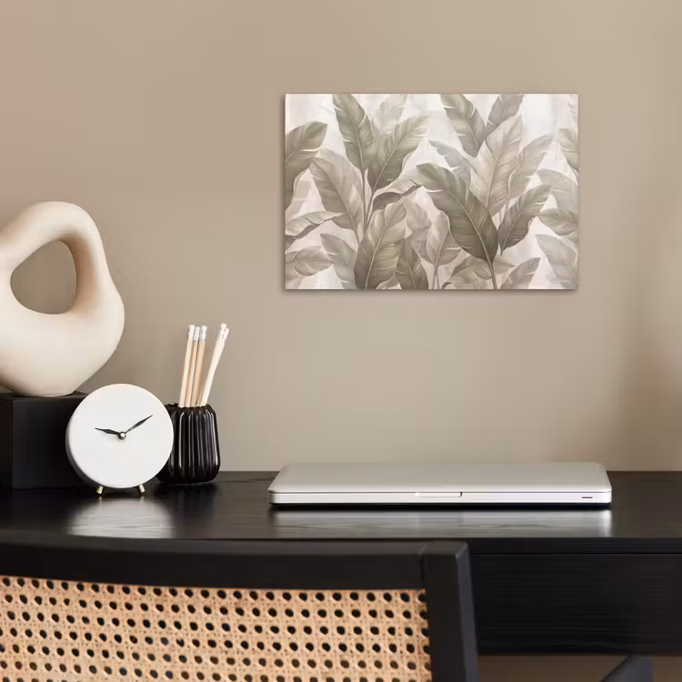 Bladeren - Tropisch - Natuur - Abstract - Beige poster papier klein -sfeer1