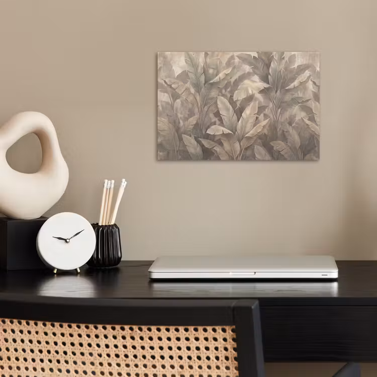 Bladeren - Tropisch - Natuur - Modern - Beige poster papier klein -sfeer1