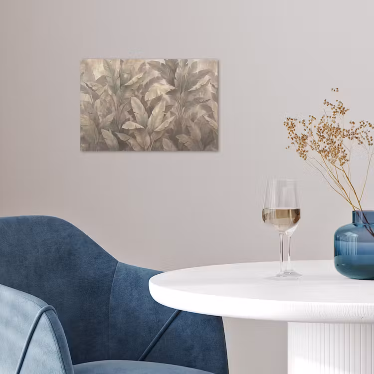 Bladeren - Tropisch - Natuur - Modern - Beige poster papier klein -sfeer3