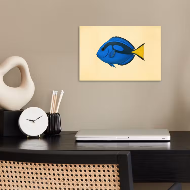 Blauw - Dory - Vis - Staartvin poster papier klein -sfeer1