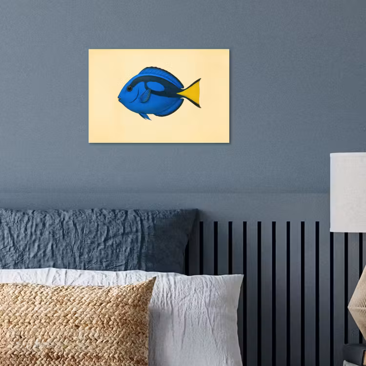 Blauw - Dory - Vis - Staartvin poster papier klein -sfeer2