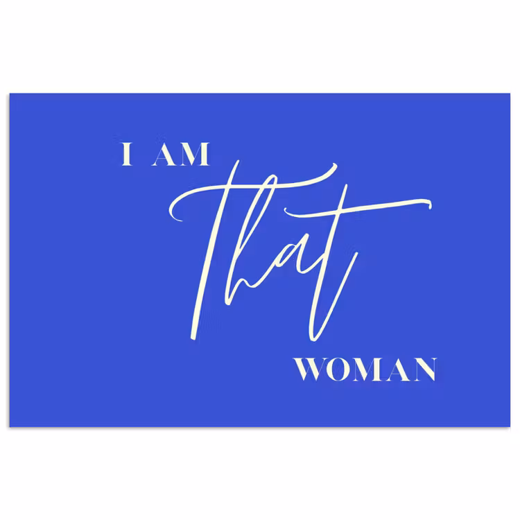 Blauw - I am that woman - Sierlijk - Minimalistisch poster papier klein -3d