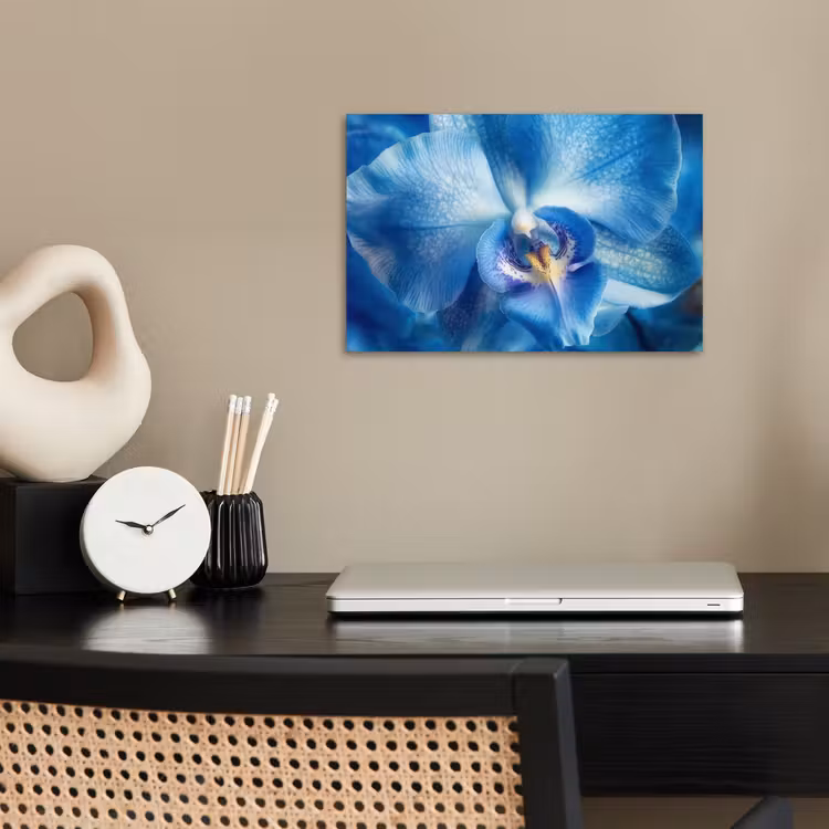 Blauw - Orchidee - Elegeant poster papier klein -sfeer1