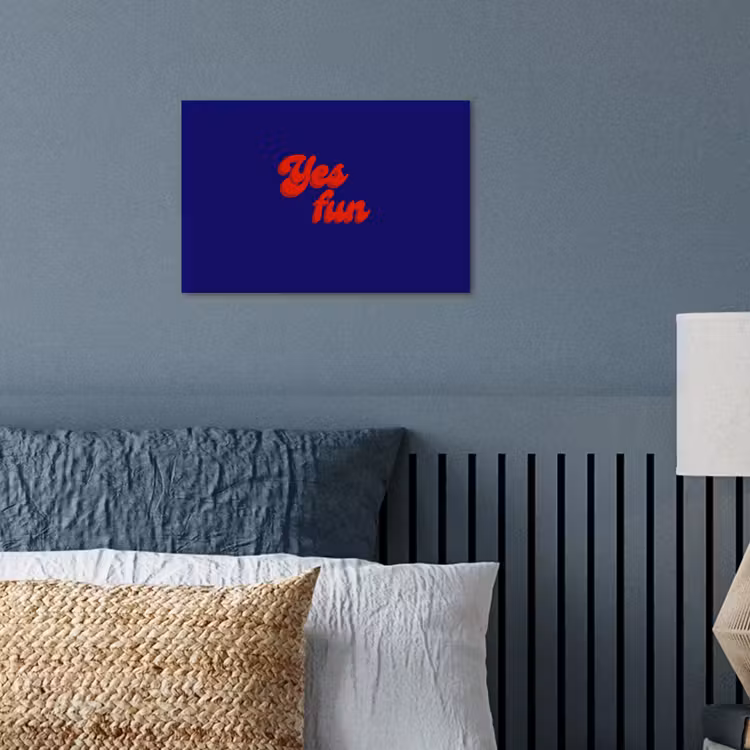 Blauw - Rood - Yes fun - 3D poster papier klein -sfeer2