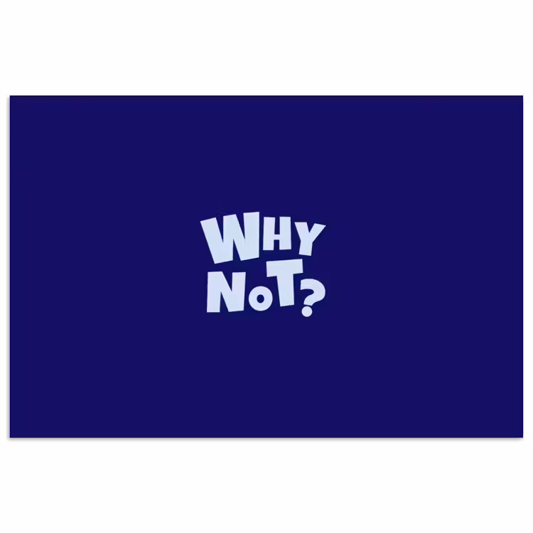 Blauw - Why not - Minimalistisch poster papier klein -3d