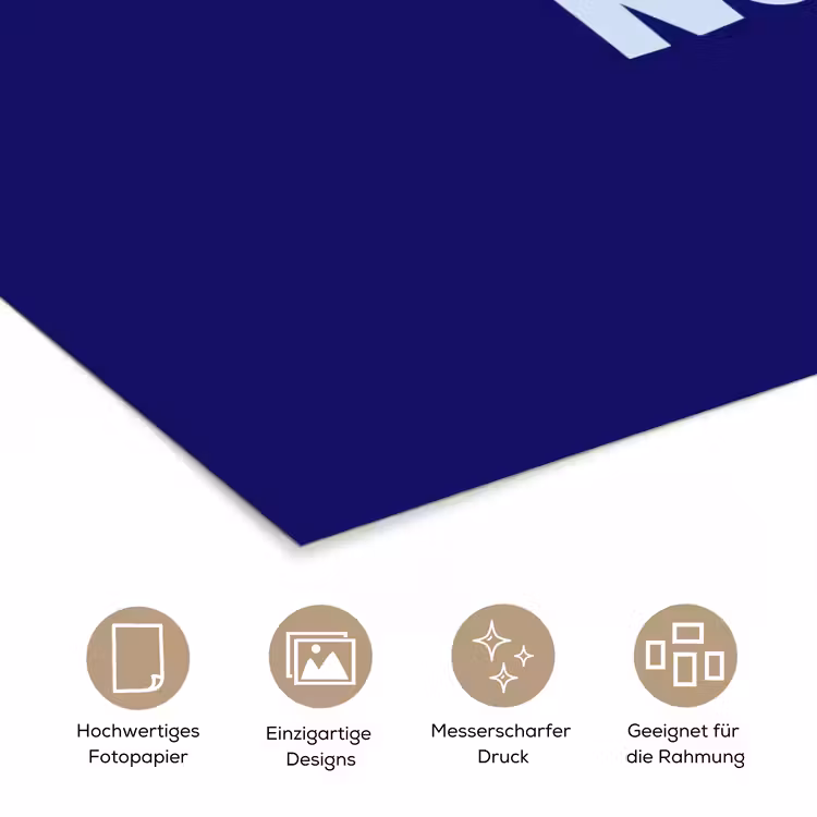 Blauw - Why not - Minimalistisch poster papier klein -tcloseup_DE