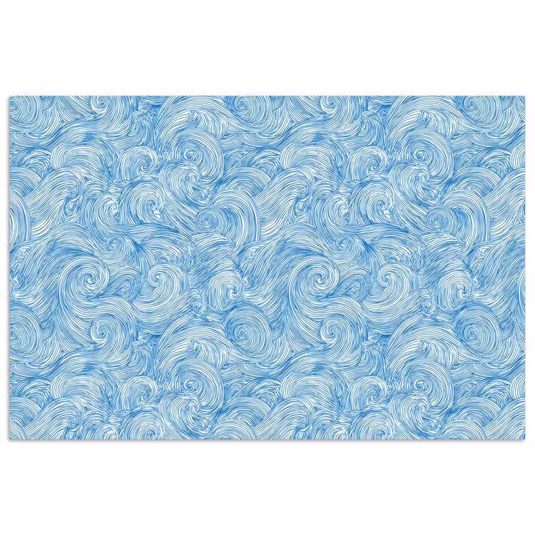 Blauw - Wit - Spiraal - Golven - Lijnen poster papier klein 62 -3d