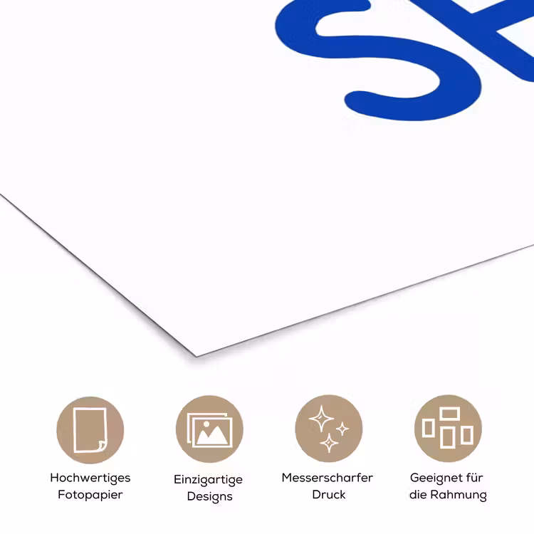 Blauw - Quote - Wit poster papier klein -tcloseup_DE