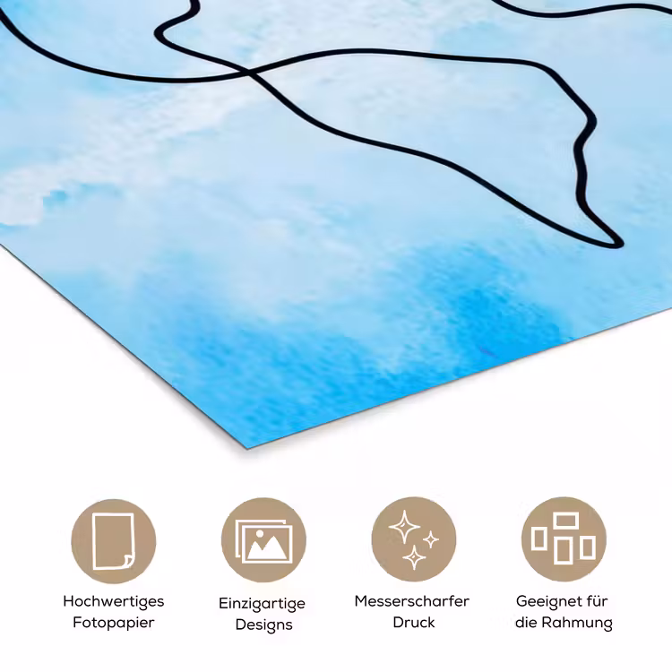 Blauw - Quote - Wereldkaart poster papier klein -tcloseup_DE