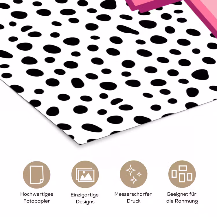 Bliksem - Roze - Stippen poster papier klein -tcloseup_DE