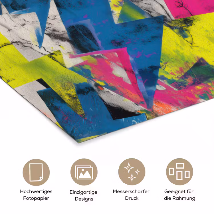 Bliksemschichten - Patroon - Marmer - Kleuren poster papier klein -tcloseup_DE