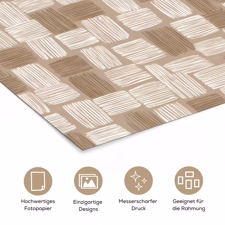 Blok - Patroon - Bruin poster papier klein 62 -tcloseup_DE