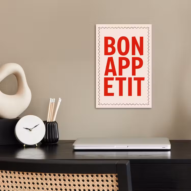 Blokletters - Rood - Kartelrand poster papier klein -sfeer1