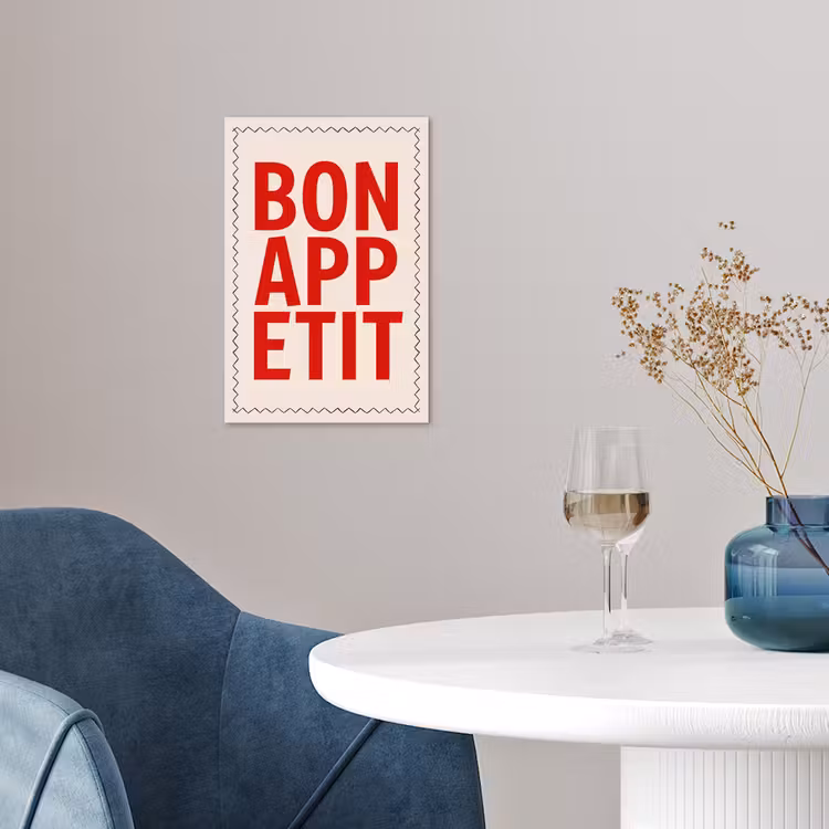 Blokletters - Rood - Kartelrand poster papier klein -sfeer3