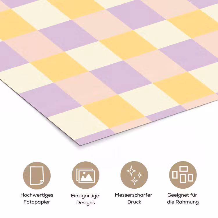 Blokjes - Lila - Geel poster papier klein 62 -tcloseup_DE