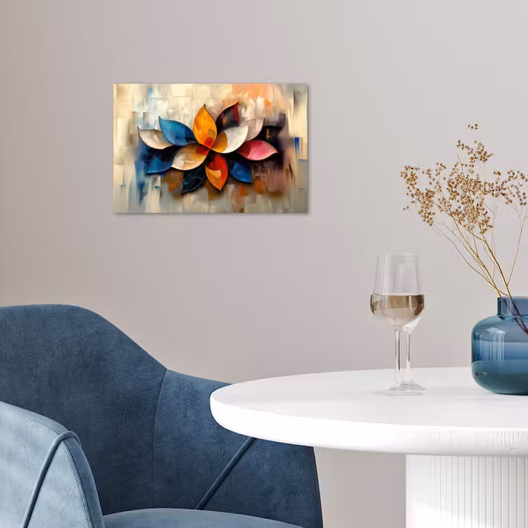 Bloem - Abstract - Kleurrijk - Bladeren poster papier klein -sfeer3