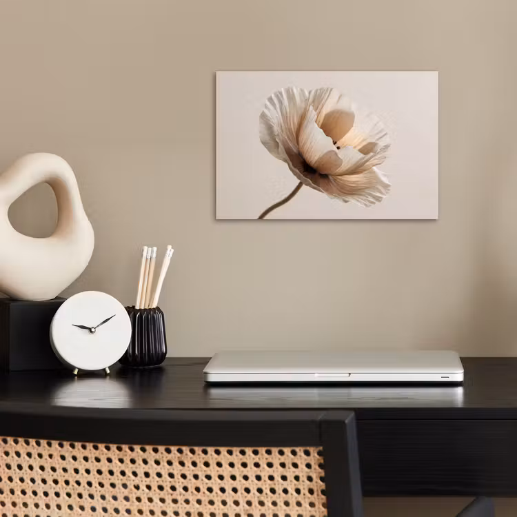 Bloem - Beige - Crème poster papier klein -sfeer1