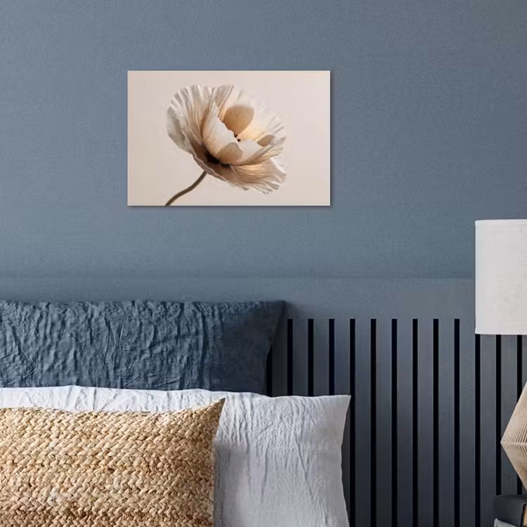 Bloem - Beige - Crème poster papier klein -sfeer2