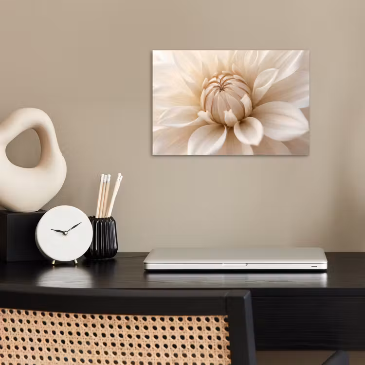 Bloem - Dahlia - Wit poster papier klein -sfeer1
