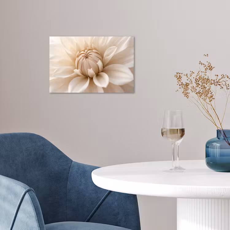 Bloem - Dahlia - Wit poster papier klein -sfeer3