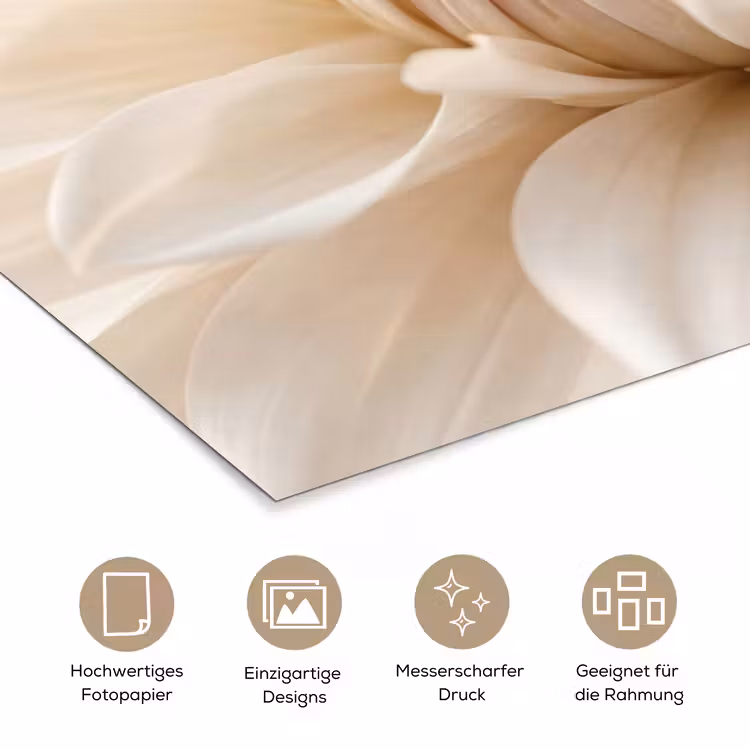 Bloem - Dahlia - Wit poster papier klein -tcloseup_DE