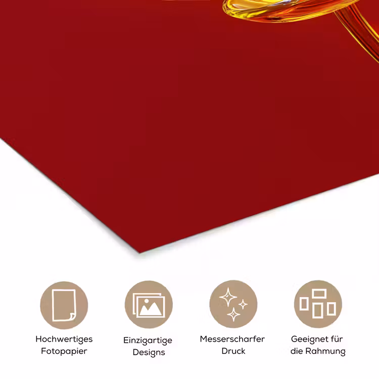 Bloem - Goud - Glazen poster papier klein -tcloseup_DE