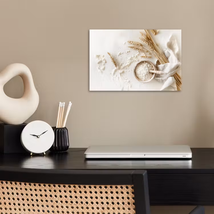 Bloem - Hout - Tarwe poster papier klein -sfeer1