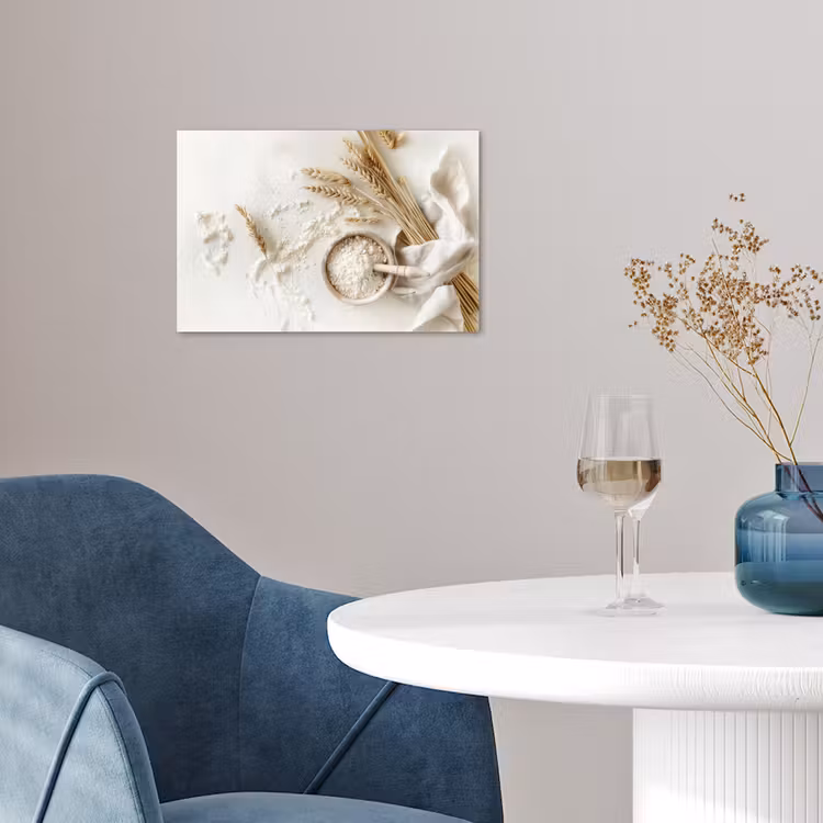 Bloem - Hout - Tarwe poster papier klein -sfeer3