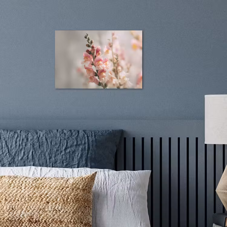 Bloem - Leeuwenbek - Roze - Stengel poster papier klein -sfeer2