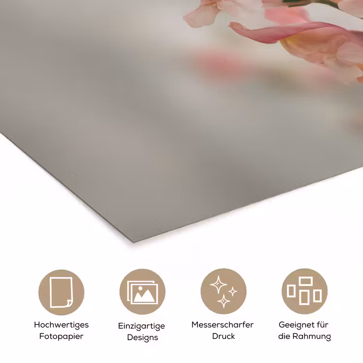 Bloem - Leeuwenbek - Roze - Stengel poster papier klein -tcloseup_DE