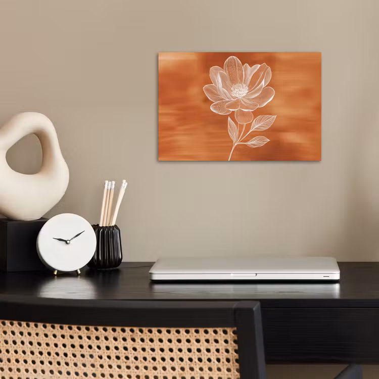 Bloem - Minimalistisch - Wit poster papier klein -sfeer1