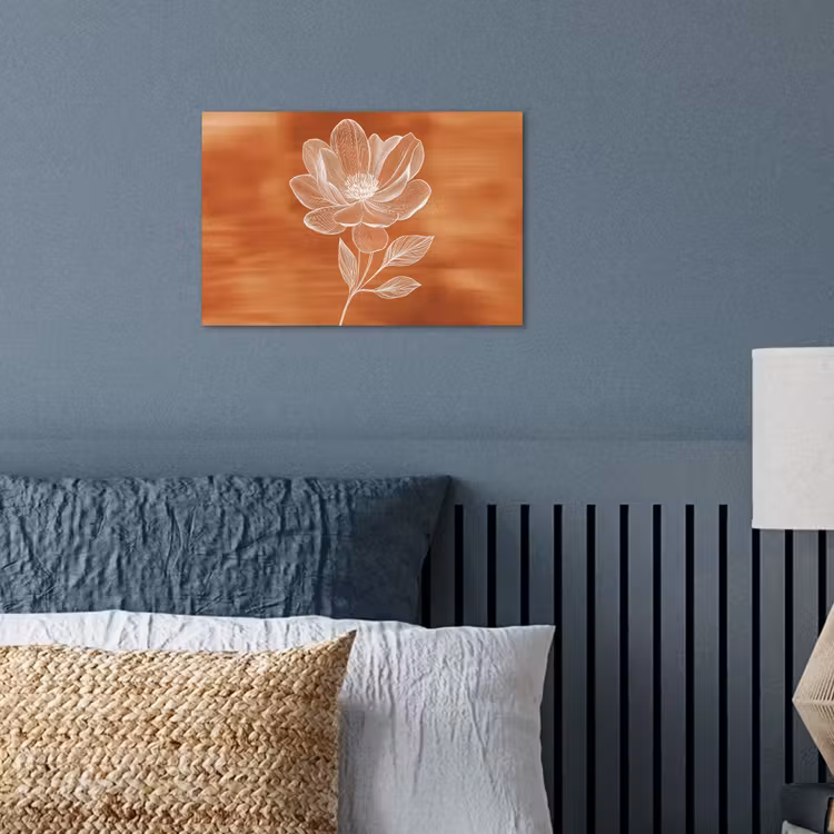 Bloem - Minimalistisch - Wit poster papier klein -sfeer2