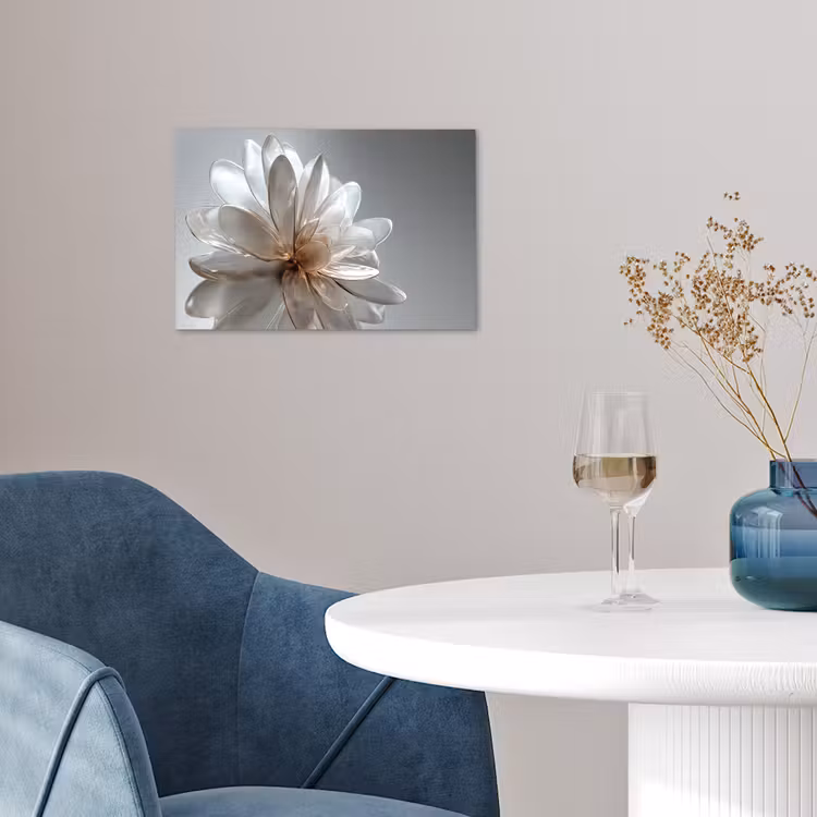 Bloem - Wit - Neutraal poster papier klein -sfeer3