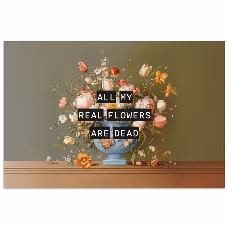 Bloem - Quote - Vintage - Art poster papier klein -3d