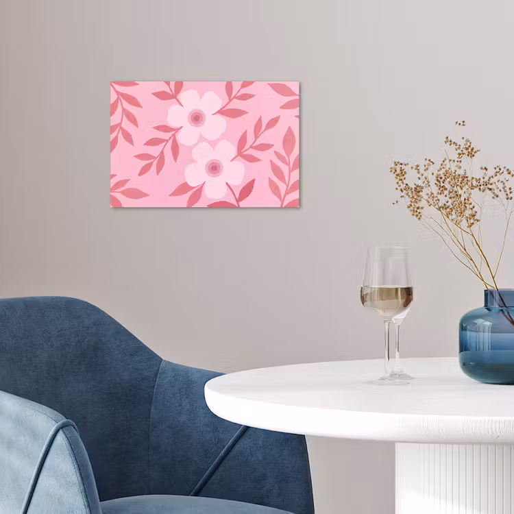 Bloemen - Abstract - Modern - Roze - Natuur poster papier klein -sfeer3