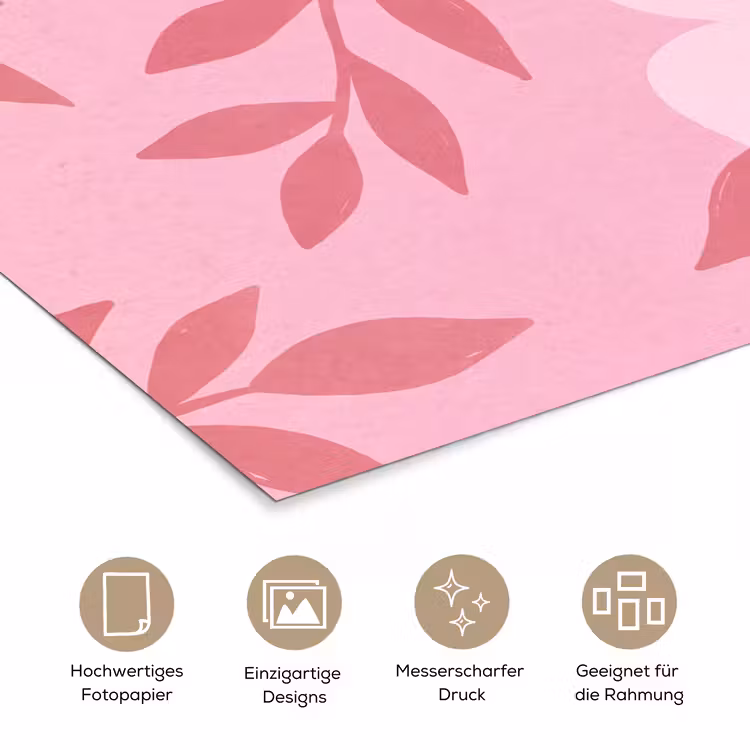 Bloemen - Abstract - Modern - Roze - Natuur poster papier klein -tcloseup_DE