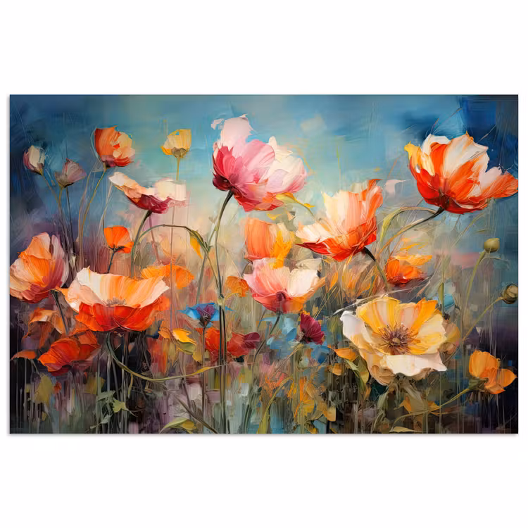 Bloemen - Watercolor - Kunst - Botanisch - Natuur poster papier klein -3d