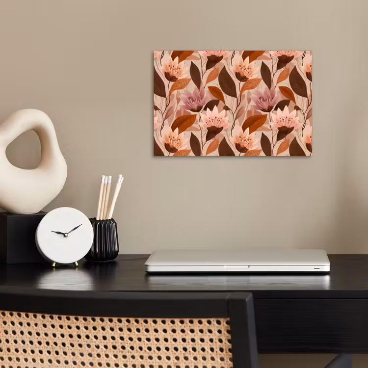 Bloemen - Bladeren - Bruin poster papier klein 62 -sfeer1